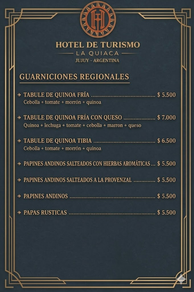 Carta del Menú
