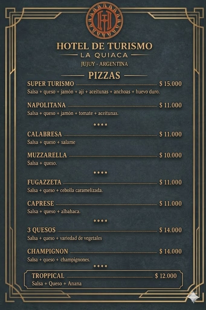 Carta del Menú