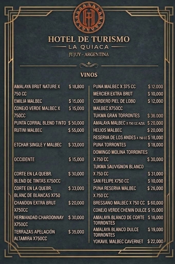 Carta del Menú