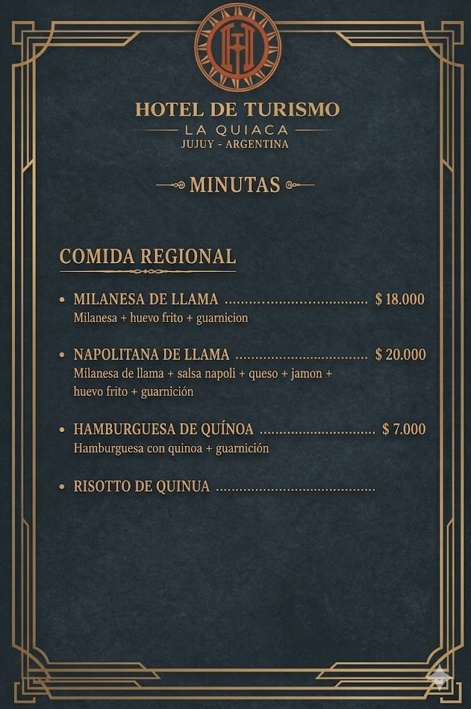 Carta del Menú