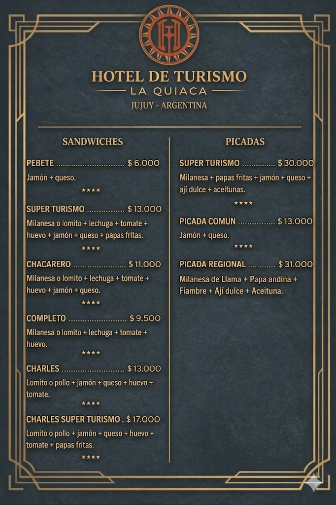 Carta del Menú