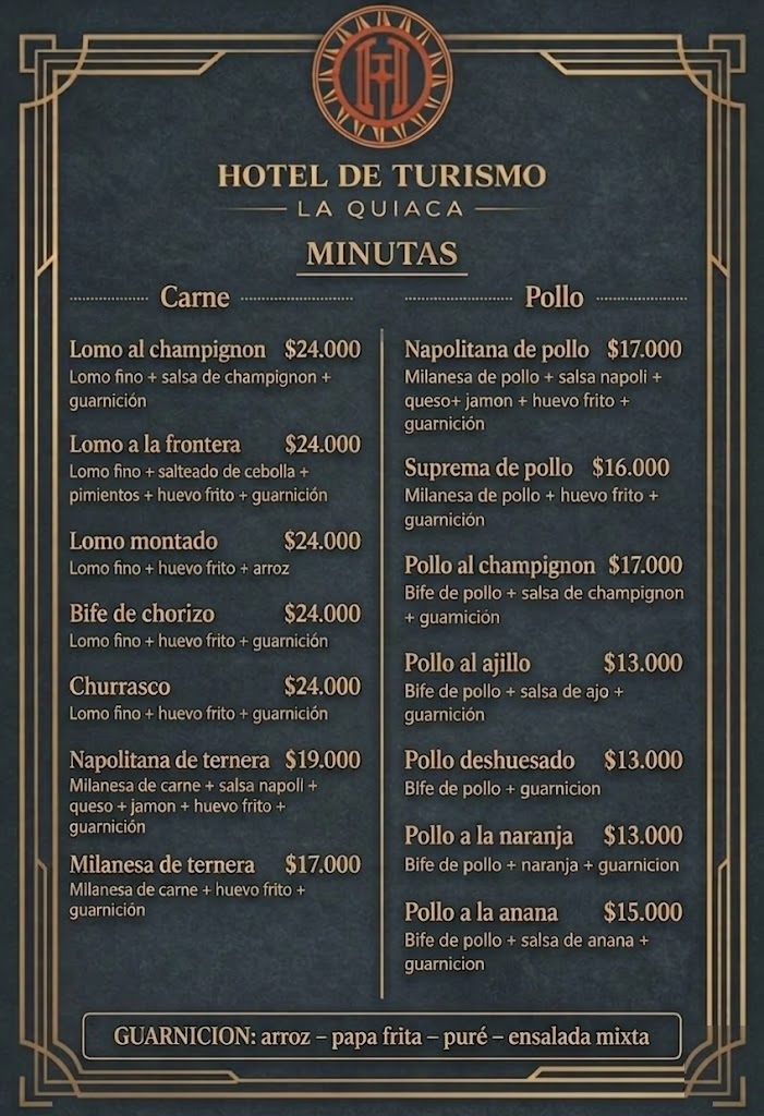 Carta del Menú